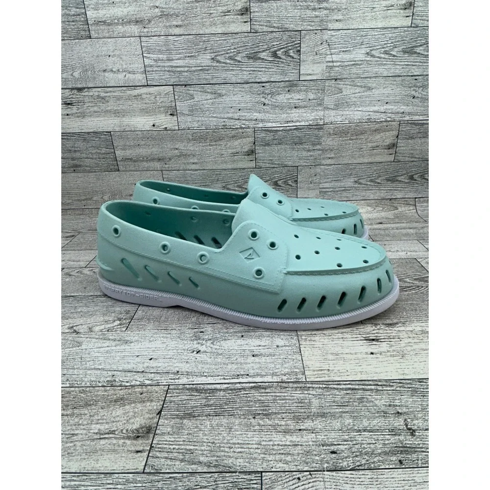 Sperry Top Sider Boat Shoes Slip On Teal‎ Aqua Men Size 9M